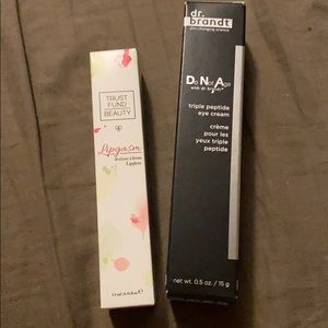 Dr Brandt eye creme, facial scrub & lip gloss set